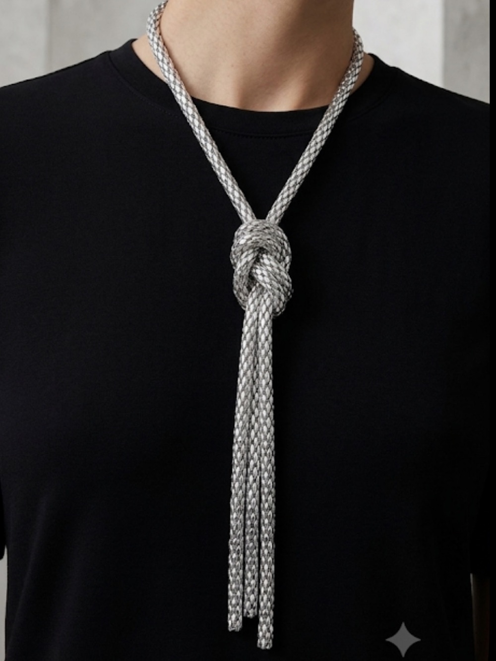 Silver Rope Knot Necklace